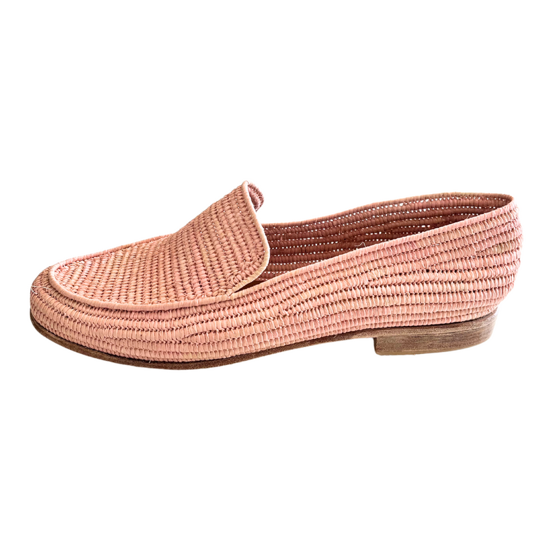 Raffia Loafers (Light Pink)