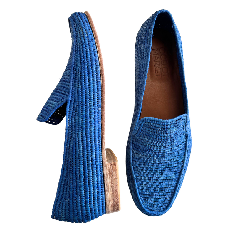 Men's Raffia Loafer (Blue)